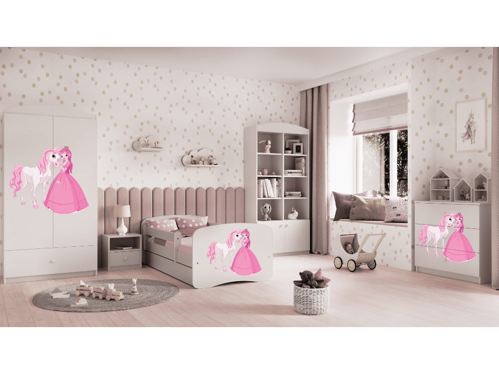 Cama 140 x 70 cm Kocot Kids BabyDreams Princess and Horse White