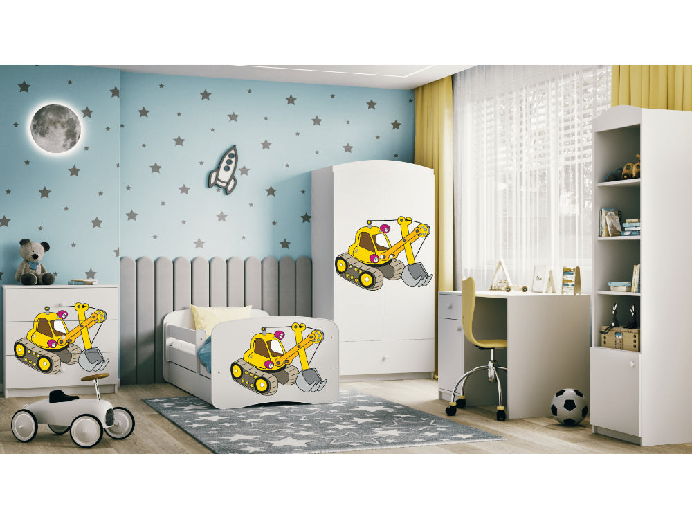 Cama 140 x 70 cm Kocot Kids BabyDreams Digger White