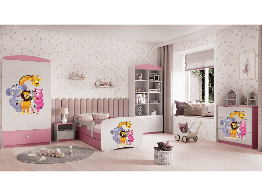 Cama 140 x 70 cm Kocot Kids BabyDreams Zoo Pink