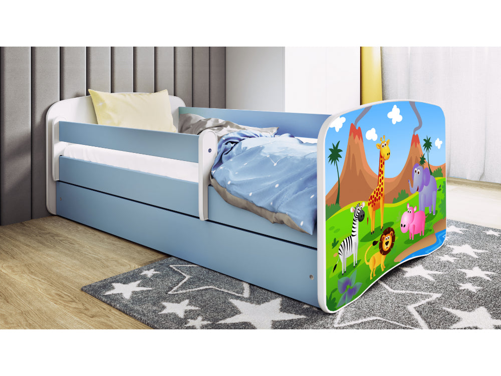 Cama 160 x 80 cm Kocot Kids com colchão BabyDreams Safari Blue
