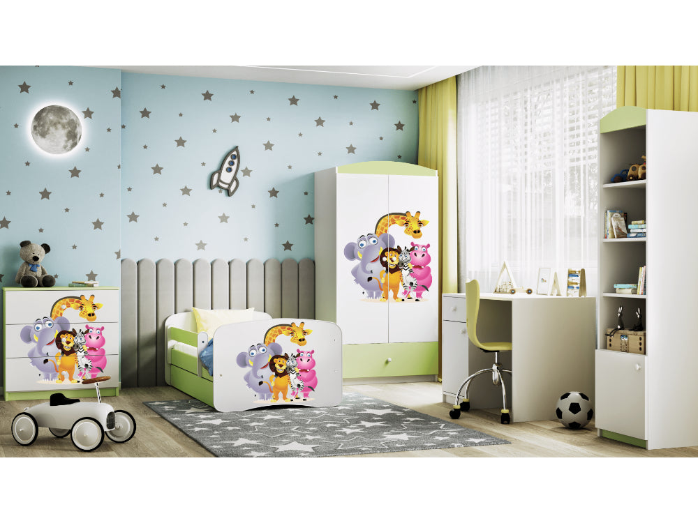 Cama 140 x 70 cm Kocot Kids BabyDreams Zoo Green