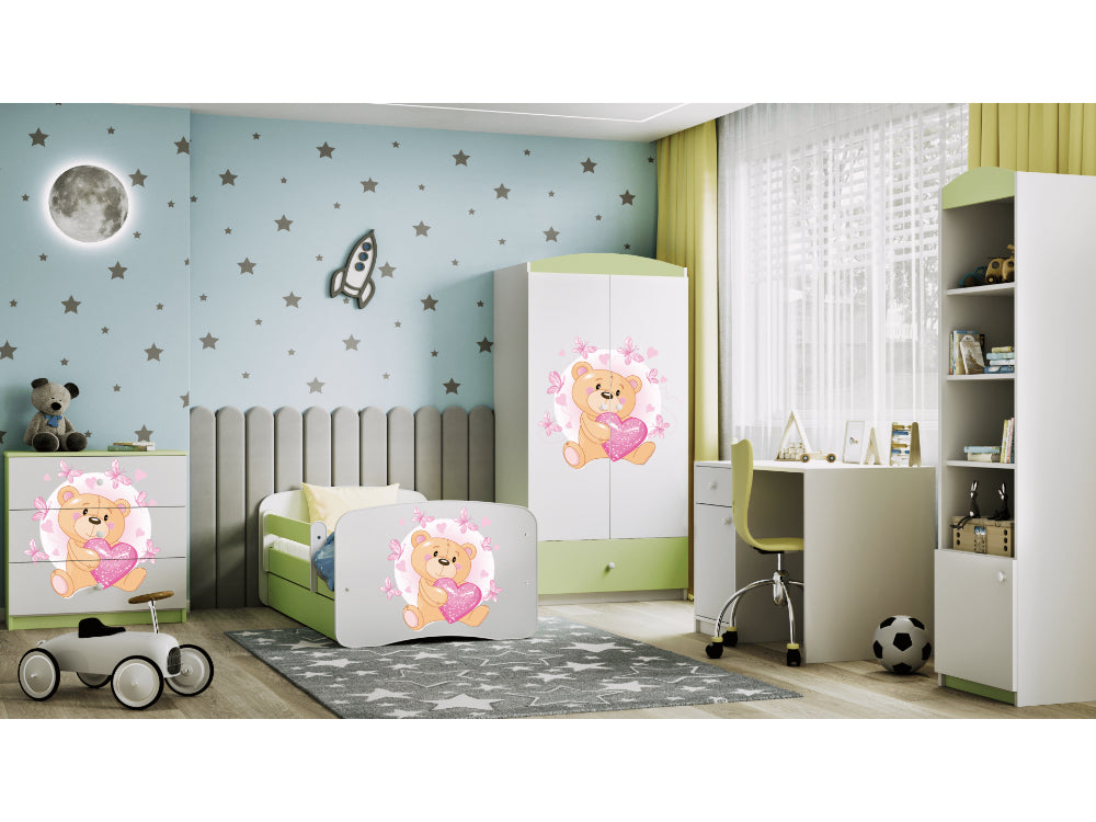Cama 140 x 70 cm Kocot Kids BabyDreams Teddybear Butterflies Green