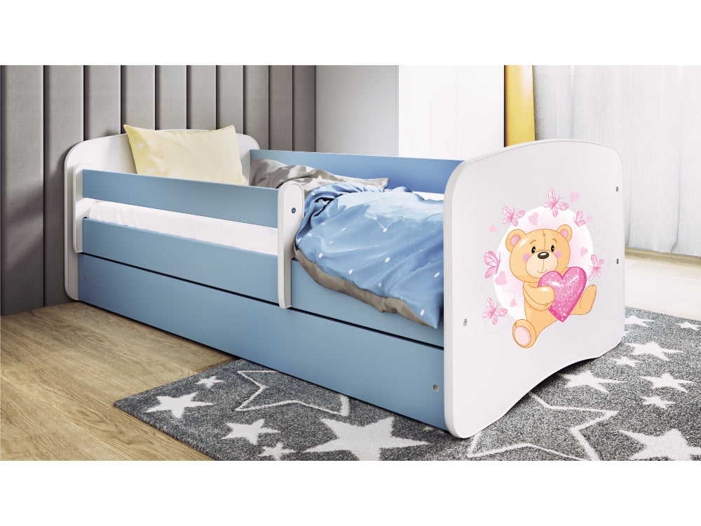 Cama 180 x 80 cm Kocot Kids com colchão BabyDreams Teddybear Butterflies Blue