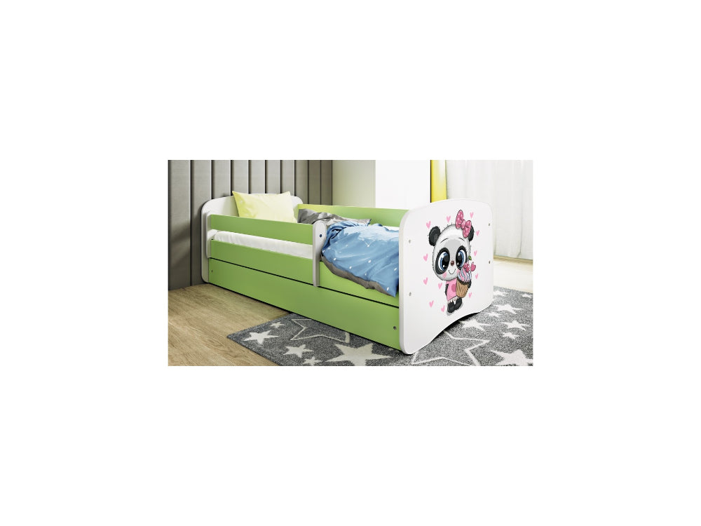 Cama 180 x 80 cm Kocot Kids com colchão BabyDreams Panda Green