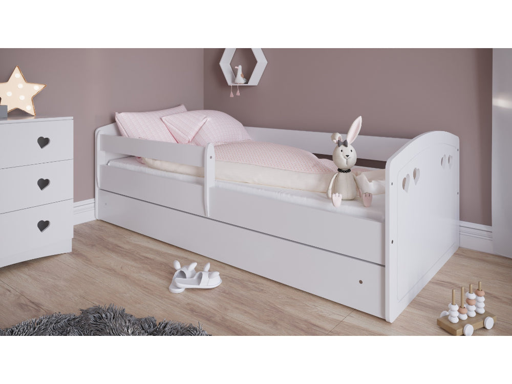 Cama 140 x 80 cm Kocot Kids com gaveta e colchão Julia White