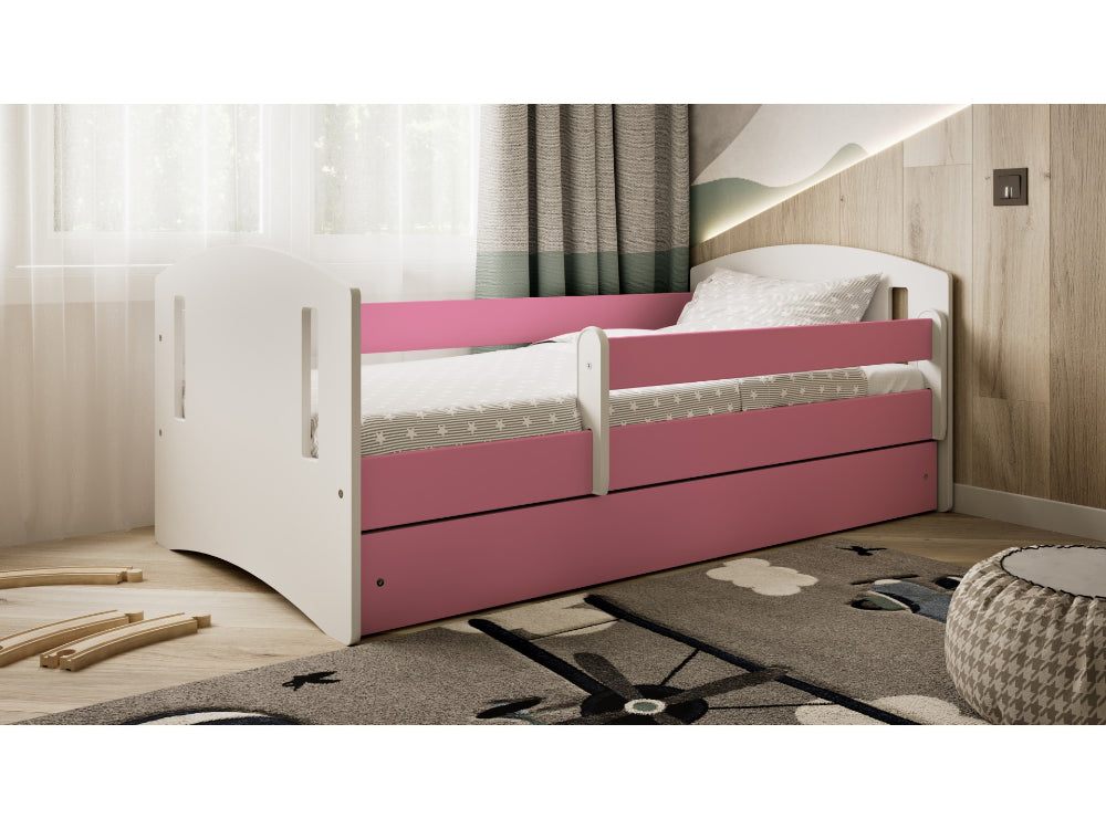 Cama 140 x 80 cm Kocot Kids com gaveta e colchão Classic 2 Pink