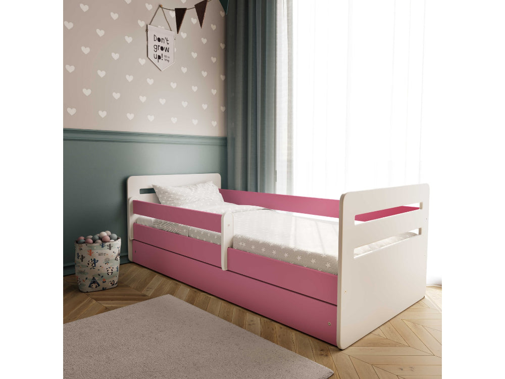Cama 140 x 80 cm Kocot Kids com gaveta e colchão Tomi Pink
