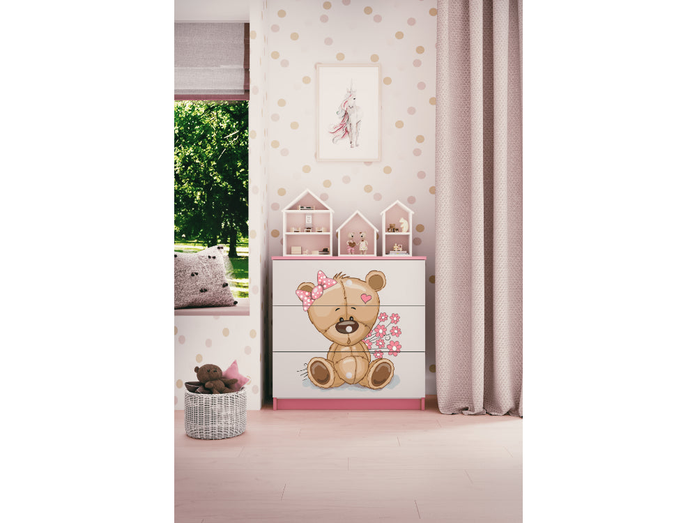 Cómoda Kocot Kids BabyDreams Teddybear Flowers Pink
