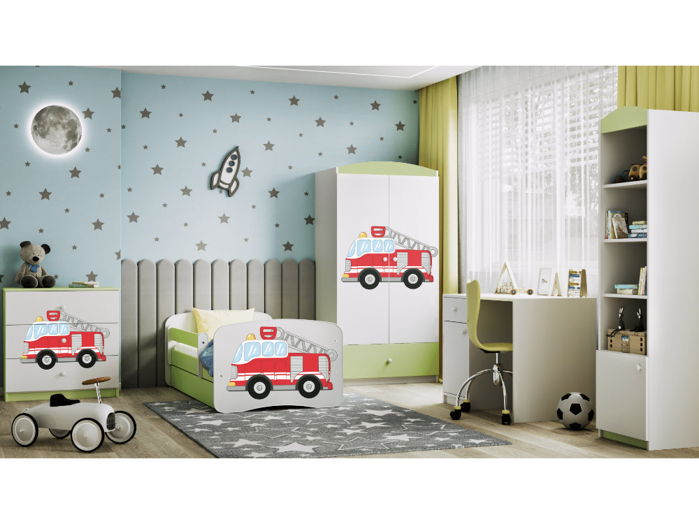 Cama 140 x 70 cm Kocot Kids BabyDreams Fire Brigade Green