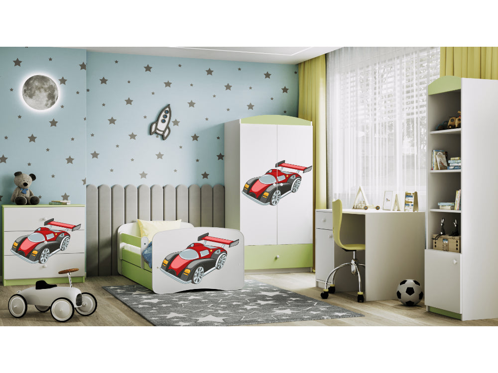 Cama 140 x 70 cm Kocot Kids BabyDreams Racing Car Green