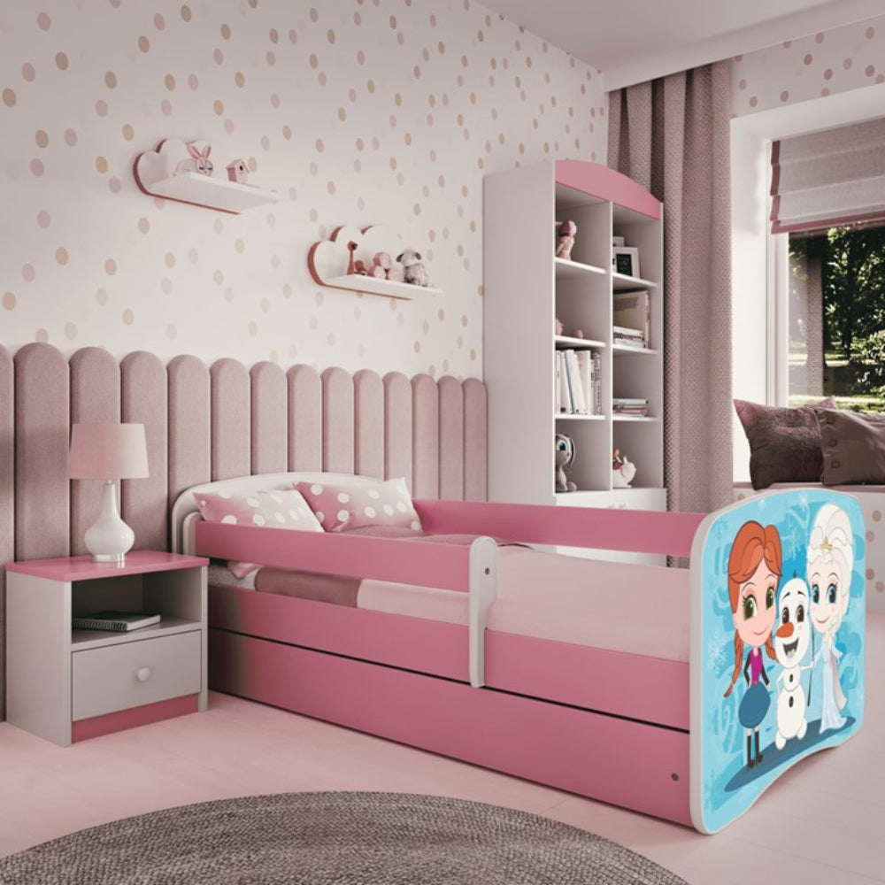 Cama 140 x 70 cm Kocot Kids com gaveta BabyDreams Frozen Land Pink