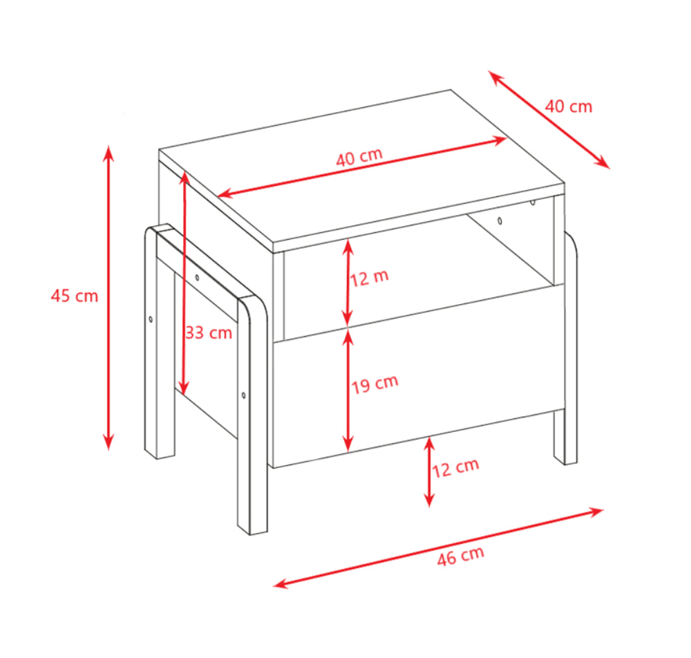 Mesa de cabeceira Kocot Kids Victor White