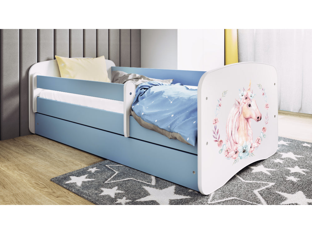 Cama 160 x 80 cm Kocot Kids com colchão BabyDreams Horse Blue