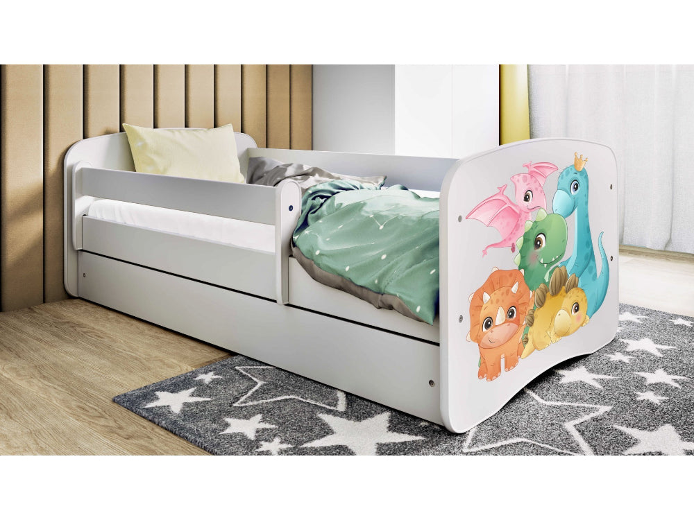 Cama 180 x 80 cm Kocot Kids BabyDreams Tiny Dinos White