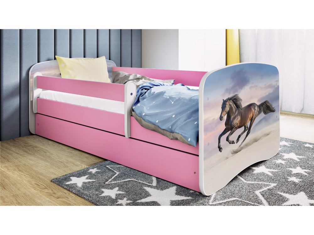 Cama 180 x 80 cm Kocot Kids com gaveta BabyDreams Galloping Horse Pink