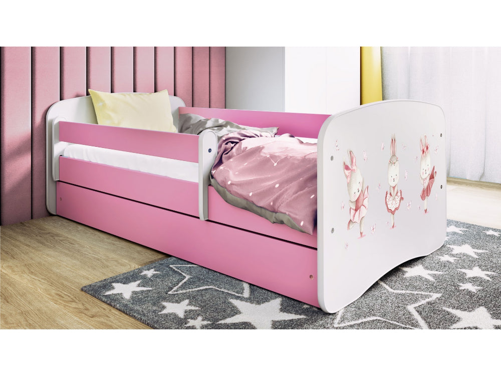 Cama 180 x 80 cm Kocot Kids BabyDreams Dancing Bunnies Pink