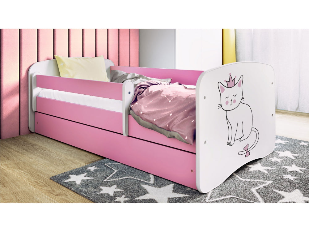 Cama 160 x 80 cm Kocot Kids com gaveta BabyDreams Cat Pink