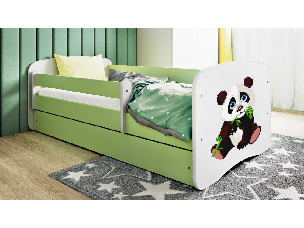 Cama 180 x 80 cm Kocot Kids com colchão BabyDreams Panda 2 Green