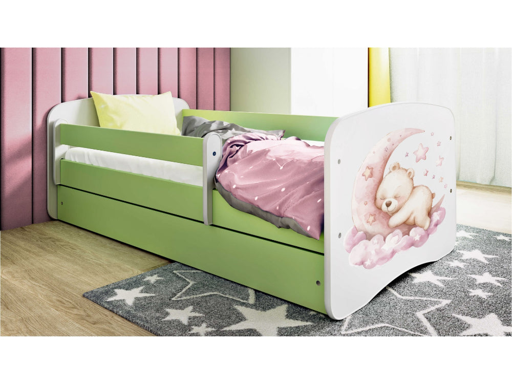 Cama 160 x 80 cm Kocot Kids com colchão BabyDreams Dream Green