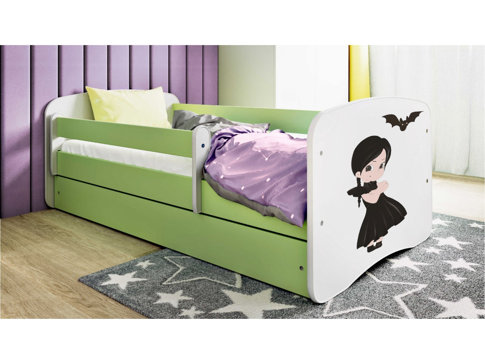 Cama 160 x 80 cm Kocot Kids com gaveta BabyDreams Wednesday Green