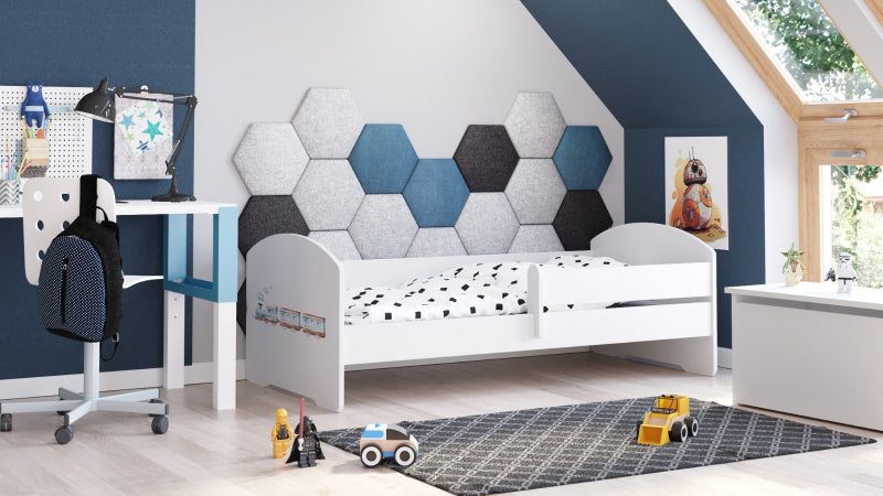 Cama de criança 160 x 80 colchão e estrado incluídos Kobi Luk Train