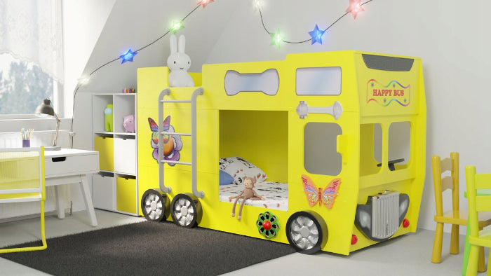 Cama Plastiko Happy Bus Yellow