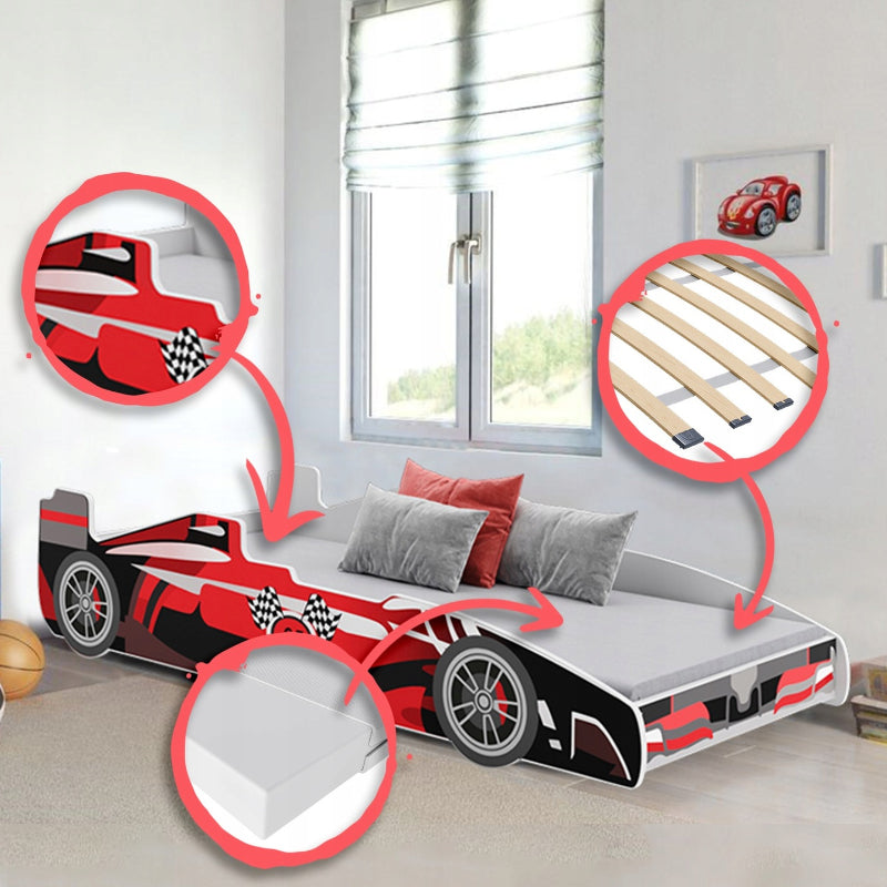 Cama de criança 160 x 80 cm com colchão e estrado incluídos Kobi Formula Vermelho