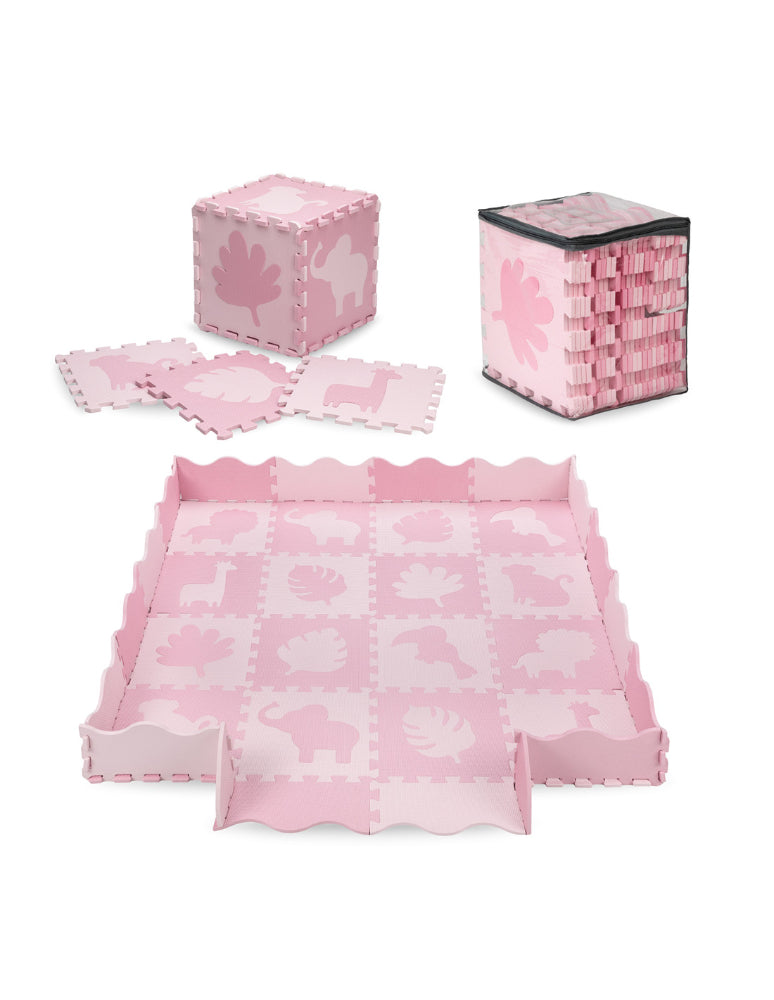 Tapete Puzzle Sensorial Momi Zawi Pink