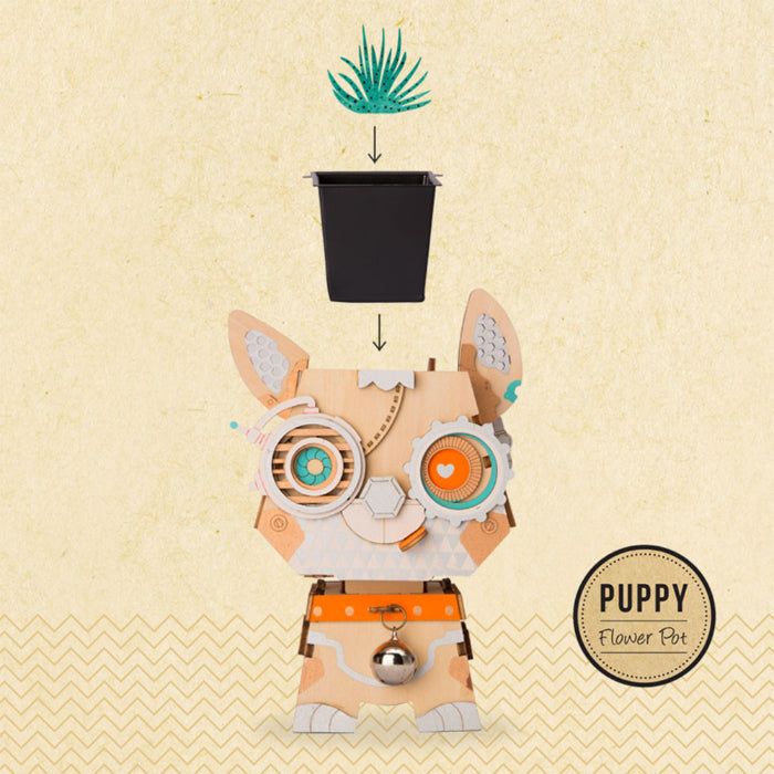 Puzzles 3D Vaso de Flores Cachorrinho