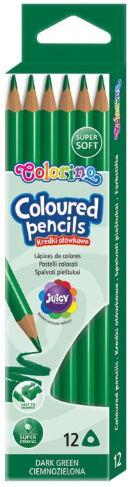 Pack 12 Lápis Cor Colorino Verde Escuro
