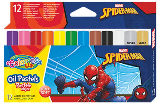 Caixa 12 Cores Óleo Pastel Colorino Disney Spiderman