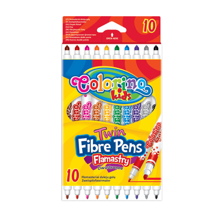 Marcador Fino Duas Pontas 10 Cores