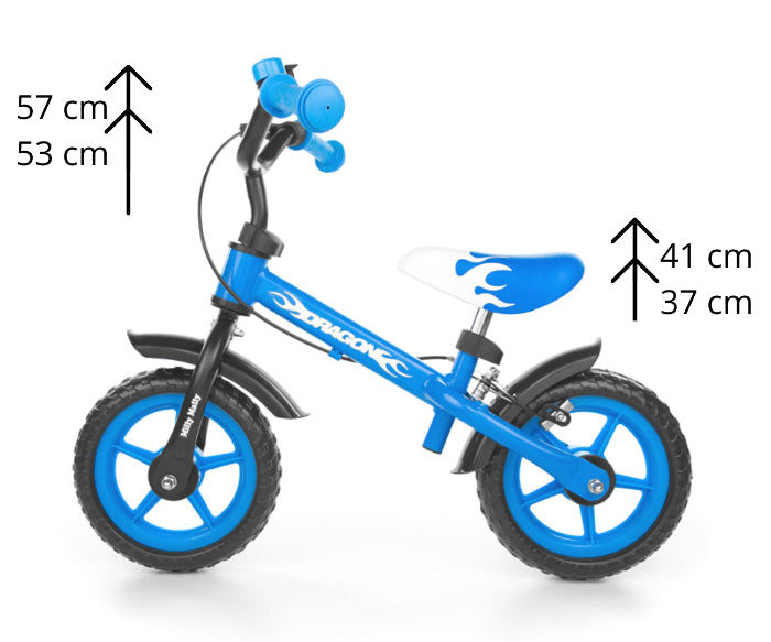 Bicicleta de Equilíbrio com travões Milly Mally Dragon Blue