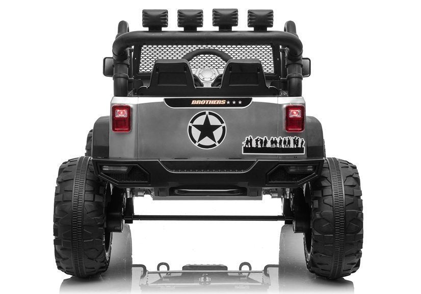 Carro elétrico infantil Jeep JC666 prata pintado