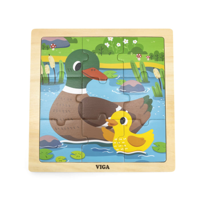 Puzzle de madeira de 9 peças Viga Pato