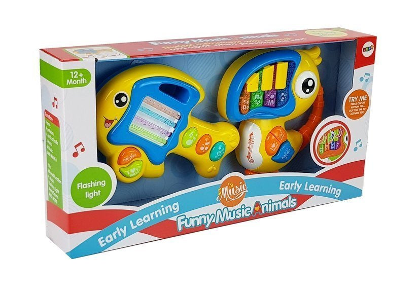 Peixe papagaio piano guitarra pilhas