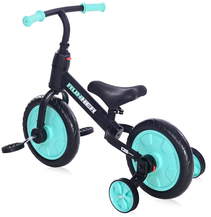 Bicicleta de equilíbrio Lorelli Runner 2 in 1 Black & Turquoise