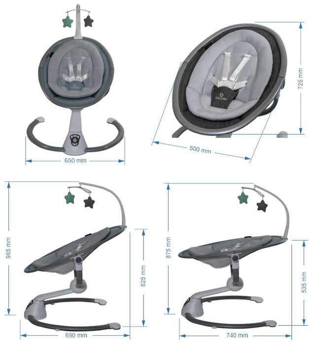 Espreguiçadeira baloiço Coccolle Freya Baby blue