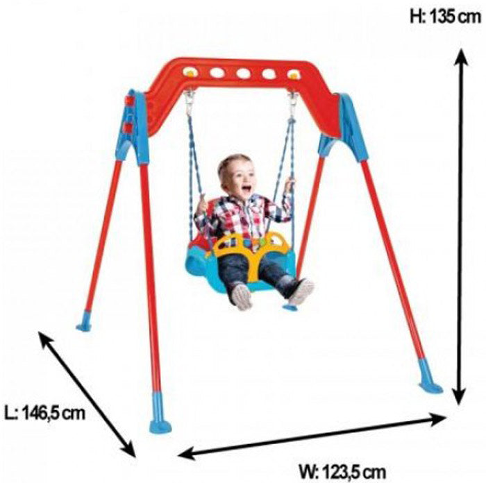 Baloiço com estrutura matélica Pilsan red