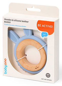 Mordedor de madeira e silicone Baby Ono Coelho