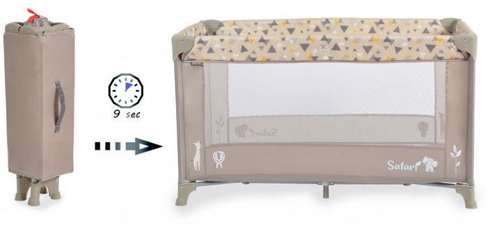 Cama de viagem Moni Safari Beige