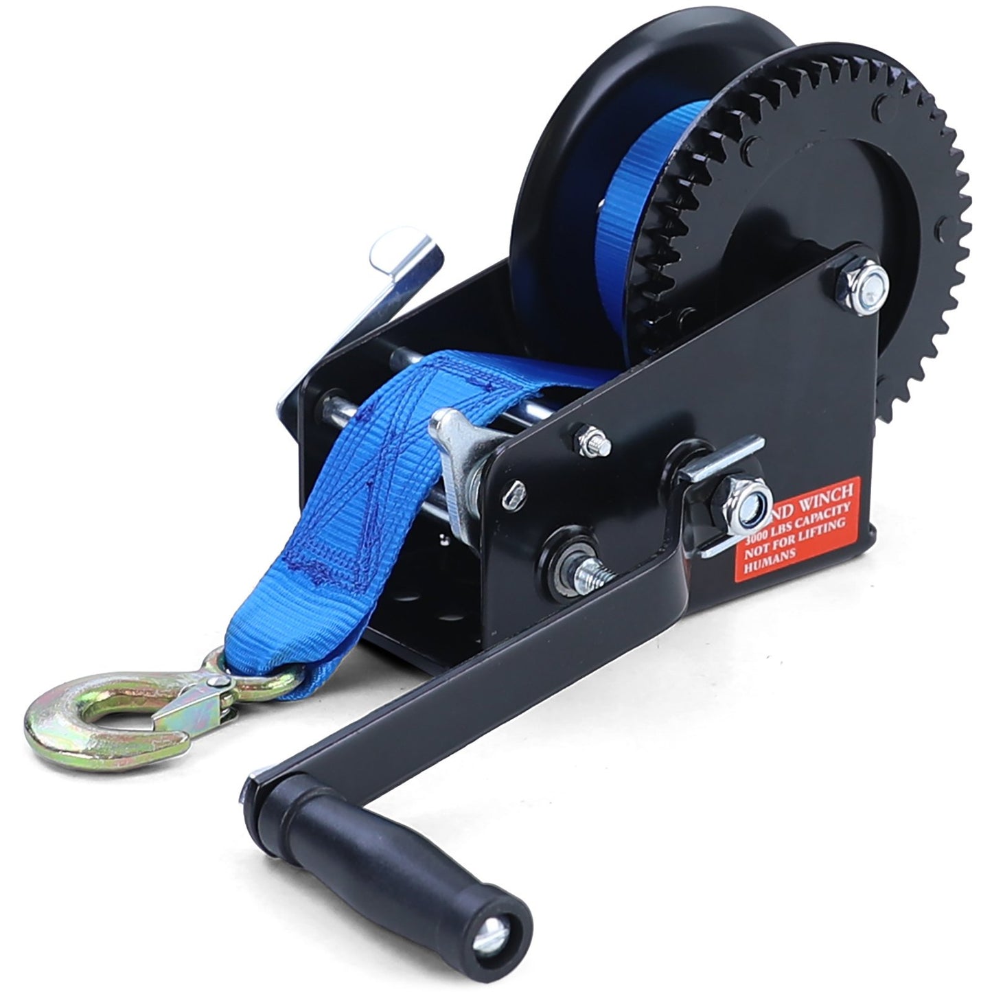 Guincho manual 1500 kg com cinta 8 m azul