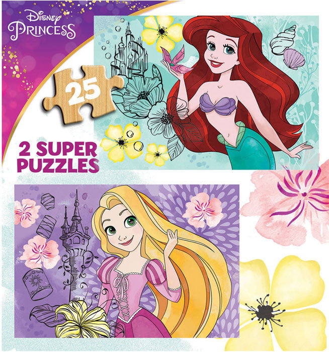 2x Super Puzzle 25 Madeira Disney Princess