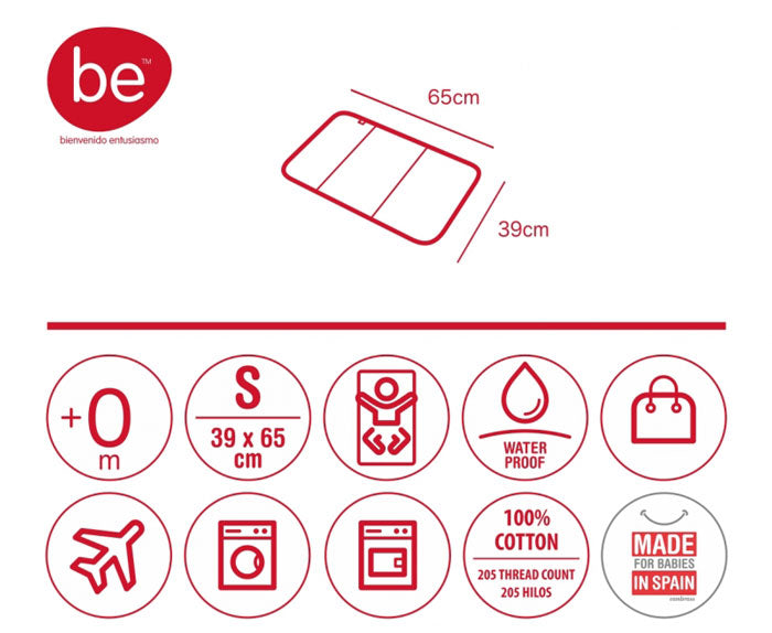 CAMBRASS - MUDA FRALDAS 39x65 CM ZIGZAG CORAL