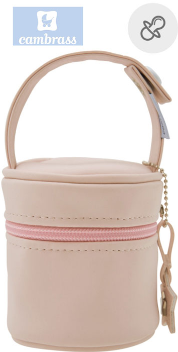 CAMBRASS - PORTA CHUPETAS ROSA 8,5x8,5x11 CM