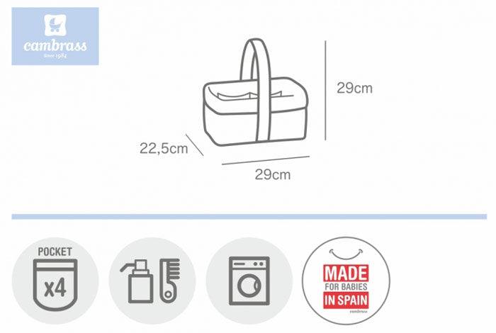 CAMBRASS - CESTO 22,5x29x29 CM ASTRA CINZA