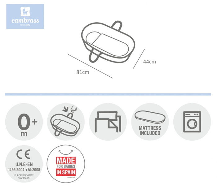 CAMBRASS - CESTO ACOLCHOADO ASTRA CINZA 44X81CM