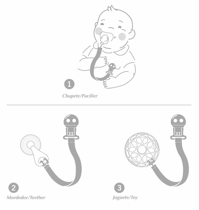 CAMBRASS - PORTA CHUPETAS ASTRA ROSA / FLORES 2x21,5 CM