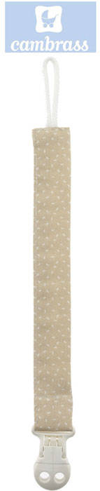 CAMBRASS - PORTA CHUPETAS CÉU BEIGE / CHUVA 2x21,5 CM
