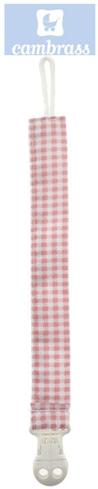 CAMBRASS - PORTA CHUPETAS VICHY ROSA 2x21,5 CM